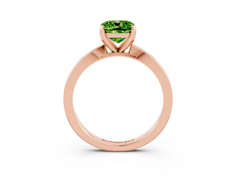 Rose gold Cushion Cut Peridot Solitaire Engagement Ring with Classic Band and Four-Prong Setting_27