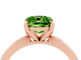 Rose gold Cushion Cut Peridot Solitaire Engagement Ring with Classic Band and Four-Prong Setting_28