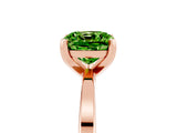 Rose gold Cushion Cut Peridot Solitaire Engagement Ring with Classic Band and Four-Prong Setting_29