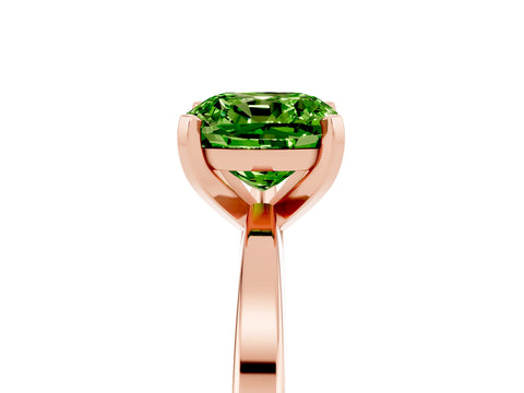 Rose gold Cushion Cut Peridot Solitaire Engagement Ring with Classic Band and Four-Prong Setting_29