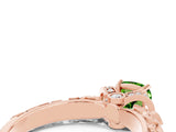 Rose gold Cushion Cut Peridot Solitaire Ring with Filigree Band and Four-Prong Setting_24