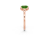 Rose gold Cushion Cut Peridot Solitaire Ring with Flower Prong Setting and Classic Band_14