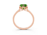Rose gold Cushion Cut Peridot Solitaire Ring with Flower Prong Setting and Classic Band_15