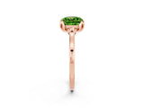 Rose gold Cushion Cut Peridot Solitaire Ring with Flower Prong Setting and Classic Band_38