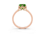 Rose gold Cushion Cut Peridot Solitaire Ring with Flower Prong Setting and Classic Band_39