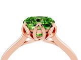Rose gold Cushion Cut Peridot Solitaire Ring with Flower Prong Setting and Classic Band_40