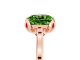 Rose gold Cushion Cut Peridot Solitaire Ring with Flower Prong Setting and Classic Band_41