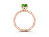 Rose gold Cushion Cut Peridot Solitaire Ring with Thin Band and Four-Prong Setting_3