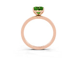 Rose gold Cushion Cut Peridot Solitaire Ring with Thin Band and Prong Setting_15