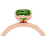 Rose gold Cushion Cut Peridot Solitaire Ring with Thin Band and Prong Setting_16