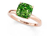 Rose gold Cushion Cut Peridot Solitaire Ring with Thin Band and Prong Setting_25