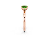 Rose gold Cushion Cut Peridot Solitaire Ring with Thin Band and Prong Setting_26