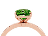 Rose gold Cushion Cut Peridot Solitaire Ring with Thin Band and Prong Setting_28