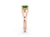 Rose gold Cushion Cut Peridot Solitaire Ring with Wide Band and Prong Setting_2