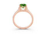 Rose gold Cushion Cut Peridot Solitaire Ring with Wide Band and Prong Setting_3