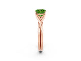 Rose gold Cushion Cut Peridot Solitaire Twist Band Prong Setting Ring_50