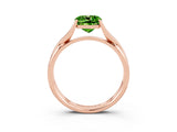 Rose gold Cushion Cut Peridot Solitaire Twist Band Prong Setting Ring_51