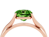 Rose gold Cushion Cut Peridot Solitaire Twist Band Prong Setting Ring_52
