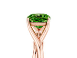 Rose gold Cushion Cut Peridot Solitaire Twist Band Prong Setting Ring_53