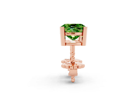 Rose gold Cushion Cut Peridot Stud Earrings_20