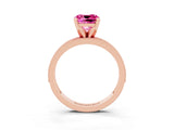 Rose gold Cushion Cut Pink Sapphire Milgrain Pavé Engagement Ring with Four-Prong Setting_39