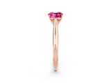 Rose gold Cushion Cut Pink Sapphire Solitaire Engagement Ring with Cathedral Setting and Four-Prong Mount_26