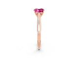 Rose gold Cushion Cut Pink Sapphire Solitaire Engagement Ring with Cathedral Setting and Four-Prong Mount_32