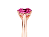 Rose gold Cushion Cut Pink Sapphire Solitaire Engagement Ring with Cathedral Setting and Four-Prong Mount_35