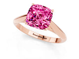 Rose gold Cushion Cut Pink Sapphire Solitaire Engagement Ring with Cathedral Setting and Four-Prong Mount_67