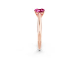Rose gold Cushion Cut Pink Sapphire Solitaire Engagement Ring with Cathedral Setting and Four-Prong Mount_68