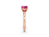 Rose gold Cushion Cut Pink Sapphire Solitaire Engagement Ring with Round Band and Four-Prong Setting_26