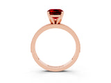 Rose gold Cushion Cut Ruby Milgrain Pavé Engagement Ring with Four-Prong Setting_15