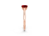 Rose gold Cushion Cut Ruby Solitaire Engagement Ring with Cathedral Setting and Four-Prong Mount_26