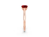 Rose gold Cushion Cut Ruby Solitaire Engagement Ring with Cathedral Setting and Four-Prong Mount_32