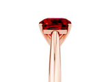 Rose gold Cushion Cut Ruby Solitaire Engagement Ring with Cathedral Setting and Four-Prong Mount_71