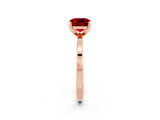 Rose gold Cushion Cut Ruby Solitaire Engagement Ring with Classic Band and Four-Prong Setting_26