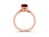 Rose gold Cushion Cut Ruby Solitaire Engagement Ring with Classic Band and Four-Prong Setting_27