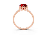 Rose gold Cushion Cut Ruby Solitaire Ring with Flower Prong Setting and Classic Band_39