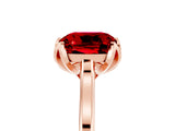 Rose gold Cushion Cut Ruby Solitaire Ring with Flower Prong Setting and Classic Band_41