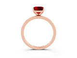 Rose gold Cushion Cut Ruby Solitaire Ring with Thin Band and Prong Setting_27