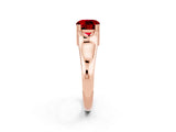 Rose gold Cushion Cut Ruby Solitaire Ring with Wide Band and Prong Setting_2