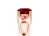 Rose gold Cushion Cut Ruby Solitaire Ring with Wide Band and Prong Setting_5