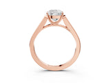 Rose gold Cushion Cut Solitaire Cathedral Diamond Engagement Ring with Channel-Set Band and Four-Prong Setting_6