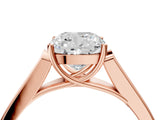 Rose gold Cushion Cut Solitaire Cathedral Diamond Engagement Ring with Channel-Set Band and Four-Prong Setting_7