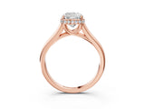 Rose gold Cushion Cut Solitaire Diamond Engagement Ring with Four-Prong Setting and Tapered Band_6