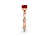 Rose gold Cushion Cut Solitaire Diamond Engagement Ring with Twisted Pave Band and Four-Prong Setting_2