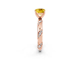 Rose gold Cushion Cut Solitaire Diamond Engagement Ring with Twisted Pave Band and Four-Prong Setting_2