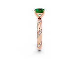 Rose gold Cushion Cut Solitaire Diamond Engagement Ring with Twisted Pave Band and Four-Prong Setting_2