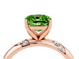 Rose gold Cushion Cut Solitaire Diamond Engagement Ring with Twisted Pave Band and Four-Prong Setting_4