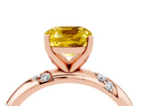 Rose gold Cushion Cut Solitaire Diamond Engagement Ring with Twisted Pave Band and Four-Prong Setting_4